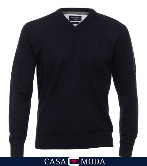 Casa Moda Luxury Cotton Navy Vee | mens jumpers | knitwear ireland ...